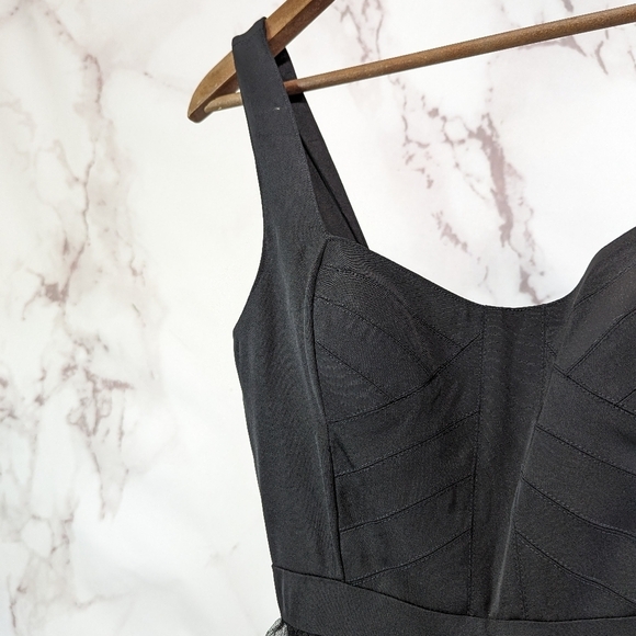 Aidan Mattox Dress Womens 2 Black Gown Formal Evening Tulle Tank Sleeveless Maxi - Picture 2 of 16